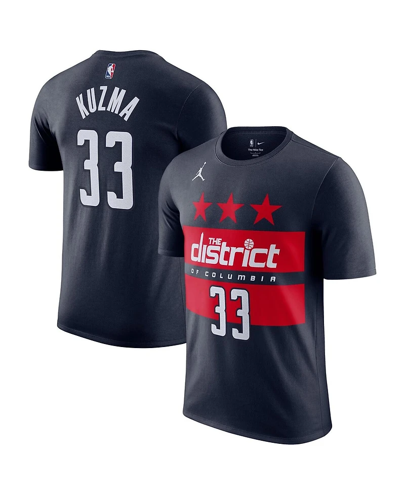 Jordan Men's Kyle Kuzma Navy Washington Wizards Statement Edition Name Number T-Shirt