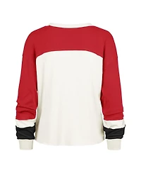 '47 Brand Women's Cream/Scarlet San Francisco 49ers Plus Double Header Curve Toni Long Sleeve T-Shirt