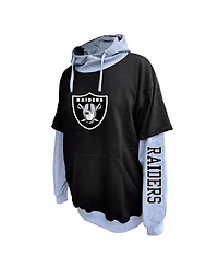 Profile Men's Black/Heather Gray Las Vegas Raiders Big Tall Twofer Pullover Hoodie