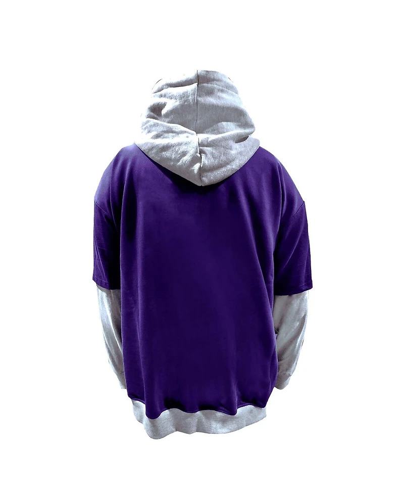 Profile Men's Purple/Heather Gray Minnesota Vikings Big Tall Twofer Pullover Hoodie