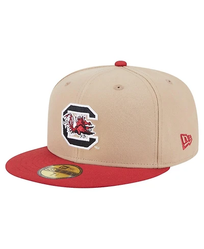 New Era Men's Khaki South Carolina Gamecocks Two-Tone 59FIFTY Fitted Hat