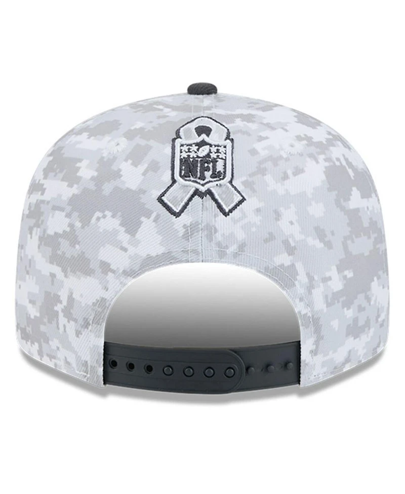 New Era Big Boys and Girls White/Graphite Jacksonville Jaguars 2024 Salute To Service 9FIFTY Snapback Hat