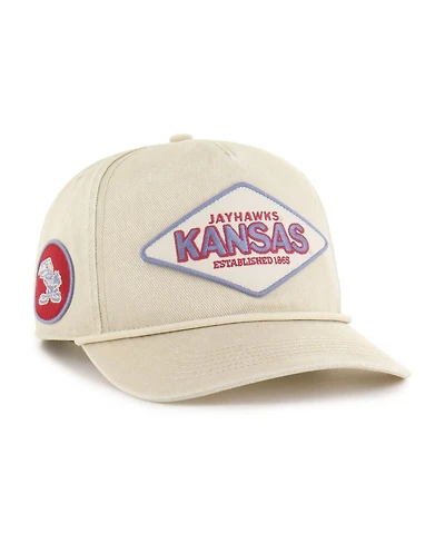 '47 Brand Men's and Women's Cream Kansas Jayhawks Outdoorsmen Cairn Hitch Adjustable Hat