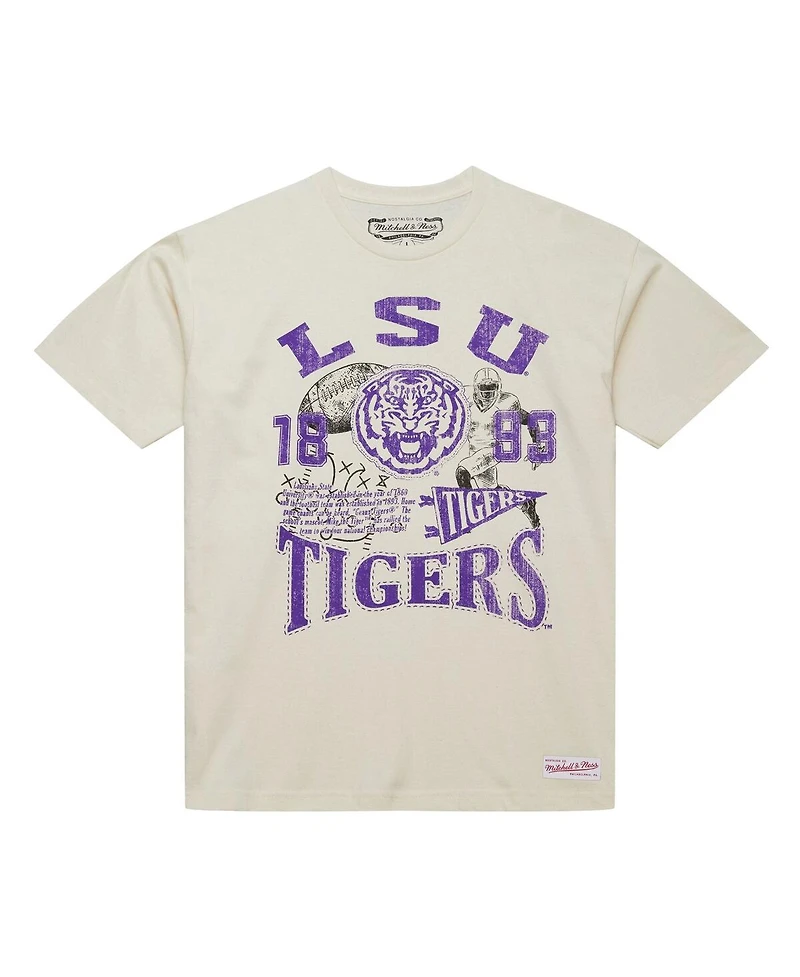 Mitchell & Ness Men's Cream Lsu Tigers Heritage Scholar T-Shirt