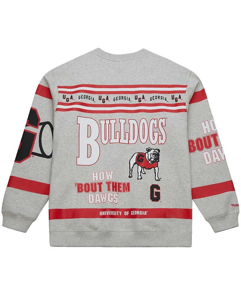Mitchell & Ness Men's Gray Georgia Bulldogs All Over Print Sweatshirt