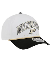 New Era Men's White/Black Purdue Boilermakers Arch Two-Tone Rope 9FORTY A-Frame M-Crown Adjustable Hat