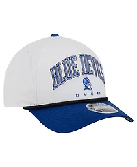 New Era Men's White/Royal Duke Blue Devils Arch Two-Tone Rope 9FORTY A-Frame M-Crown Adjustable Hat