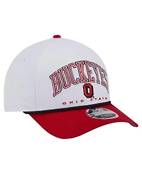 New Era Men's White/Scarlet Ohio State Buckeyes Arch Two-Tone Rope 9FORTY A-Frame M-Crown Adjustable Hat