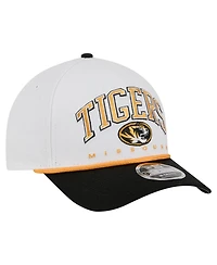 New Era Men's White/Black Missouri Tigers Arch Two-Tone Rope 9FORTY A-Frame M-Crown Adjustable Hat