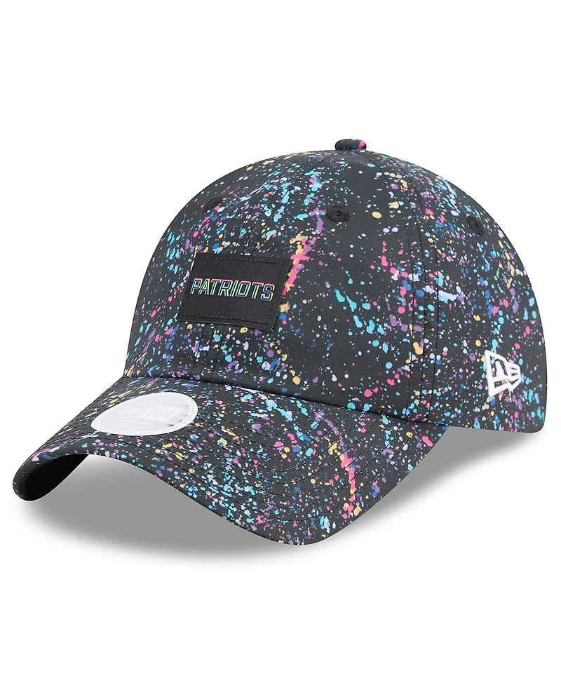 New Era Women's Black New England Patriots 2025 Nfl Crucial Catch Pony Tail Adjustable Hat