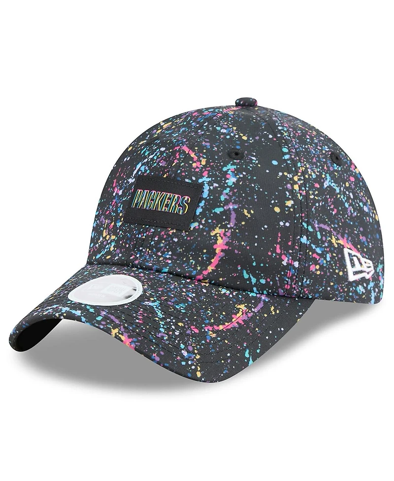 New Era Women's Black Green Bay Packers 2025 Nfl Crucial Catch Pony Tail Adjustable Hat