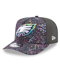 New Era Men's Black Philadelphia Eagles 2025 Nfl Crucial Catch A-Frame 9FIFTY Snapback Hat