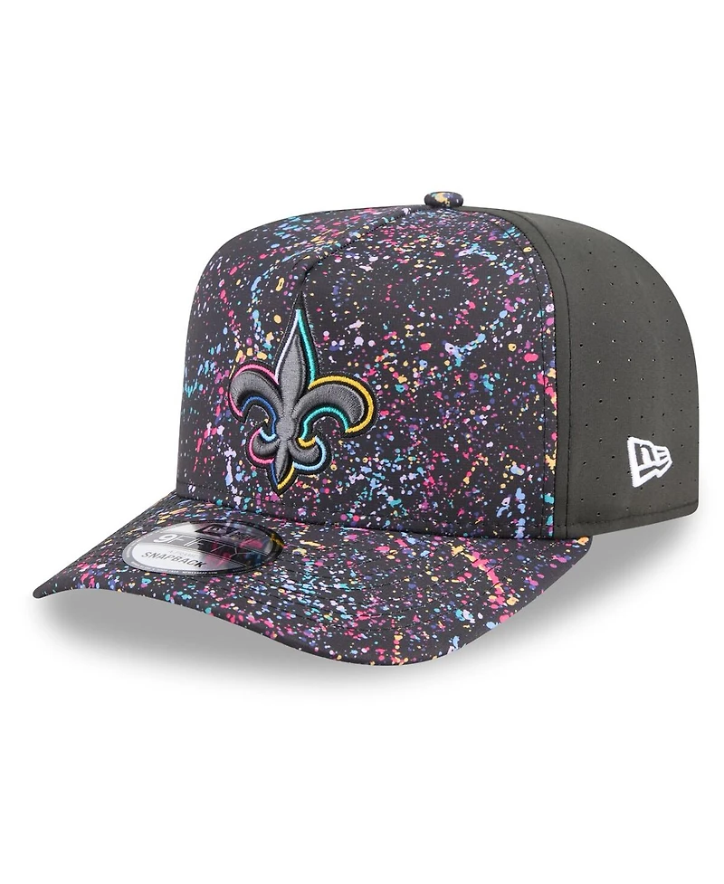 New Era Men's Black New Orleans Saints 2025 Nfl Crucial Catch A-Frame 9FIFTY Snapback Hat
