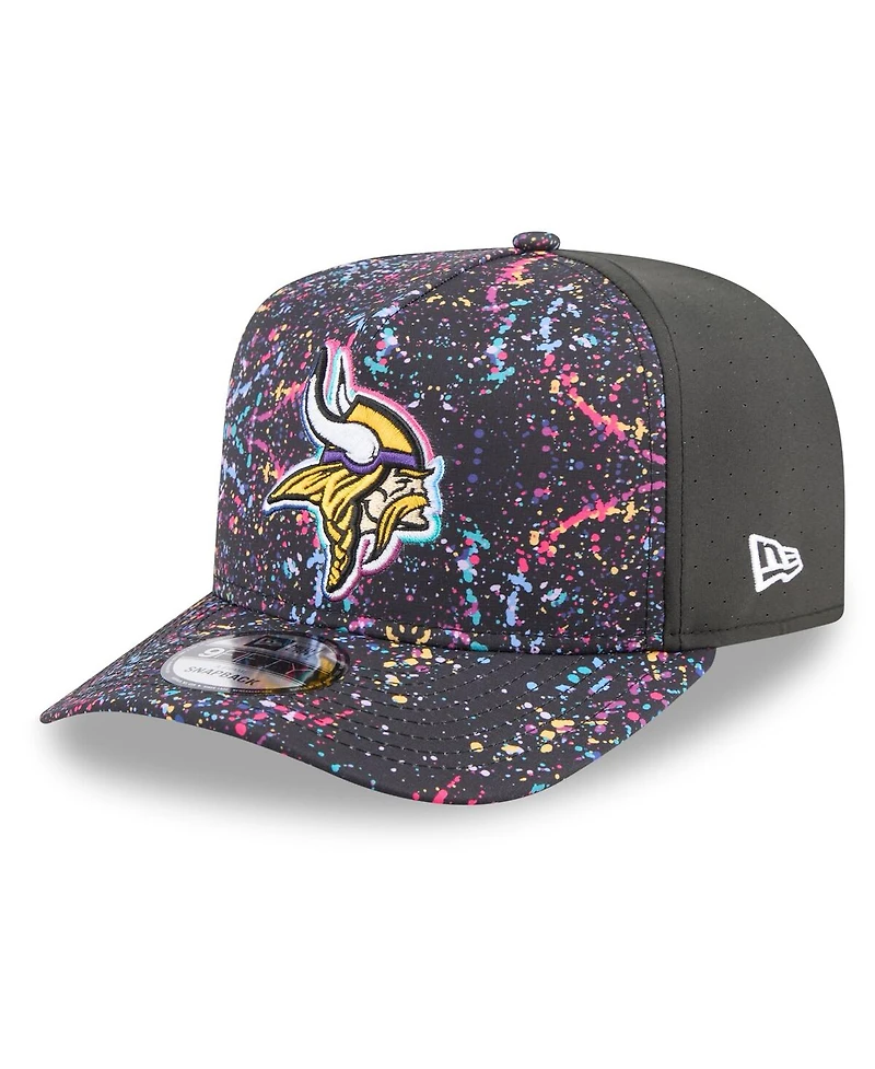 New Era Men's Black Minnesota Vikings 2025 Nfl Crucial Catch A-Frame 9FIFTY Snapback Hat