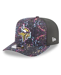 New Era Men's Black Minnesota Vikings 2025 Nfl Crucial Catch A-Frame 9FIFTY Snapback Hat