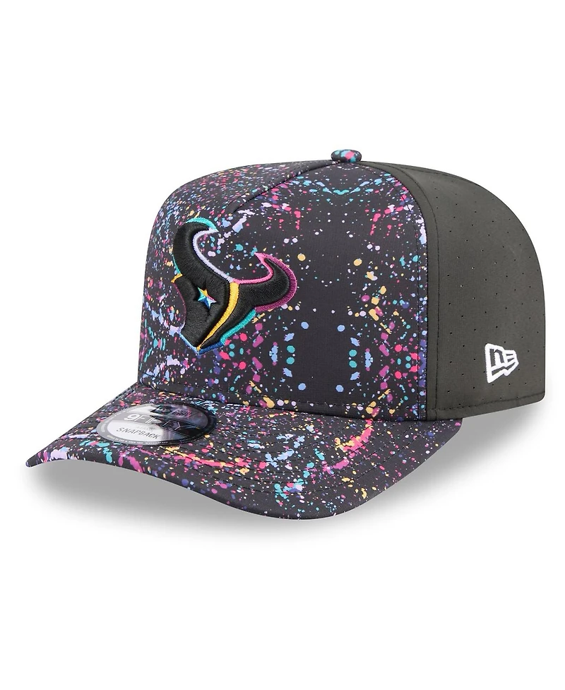 New Era Men's Black Houston Texans 2025 Nfl Crucial Catch A-Frame 9FIFTY Snapback Hat