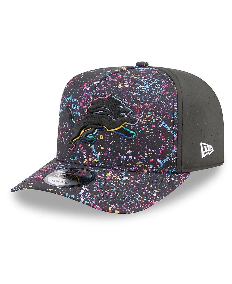 New Era Men's Black Detroit Lions 2025 Nfl Crucial Catch A-Frame 9FIFTY Snapback Hat
