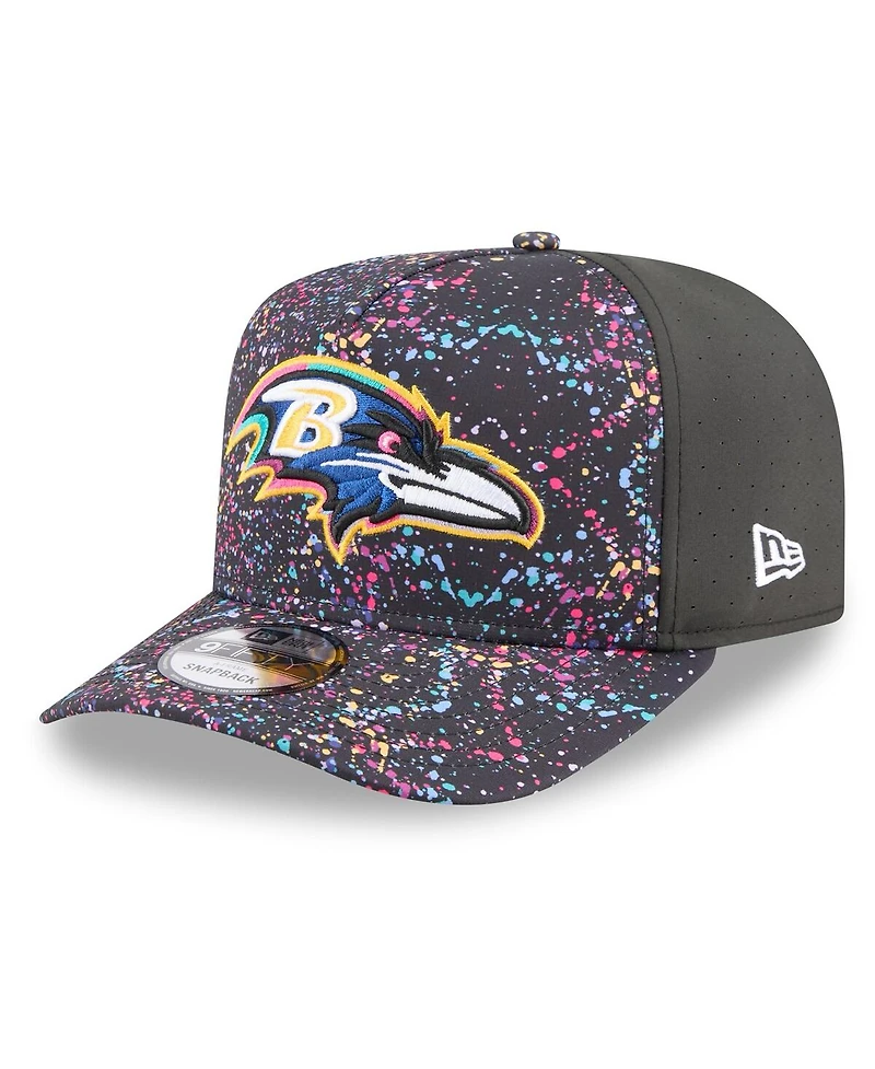 New Era Men's Black Baltimore Ravens 2025 Nfl Crucial Catch A-Frame 9FIFTY Snapback Hat