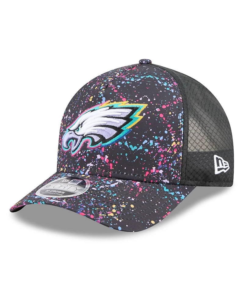 New Era Big Boys and Girls Black Philadelphia Eagles 2025 Nfl Crucial Catch 9FORTY Adjustable Hat