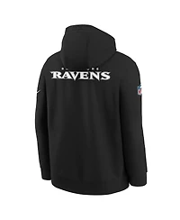 Nike Big Boys and Girls Black Baltimore Ravens Sideline Club Fleece Hoodie
