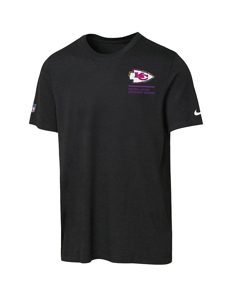 Nike Big Boys and Girls Black Kansas City Chiefs 2025 Nfl Crucial Catch Tri-Blend Dri-fit T-Shirt