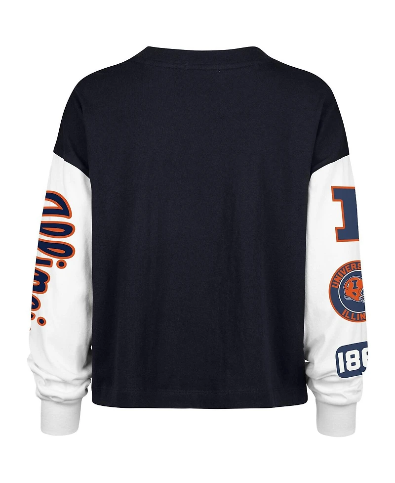 '47 Brand Women's Navy Illinois Fighting Illini Sydney Long Sleeve T-Shirt