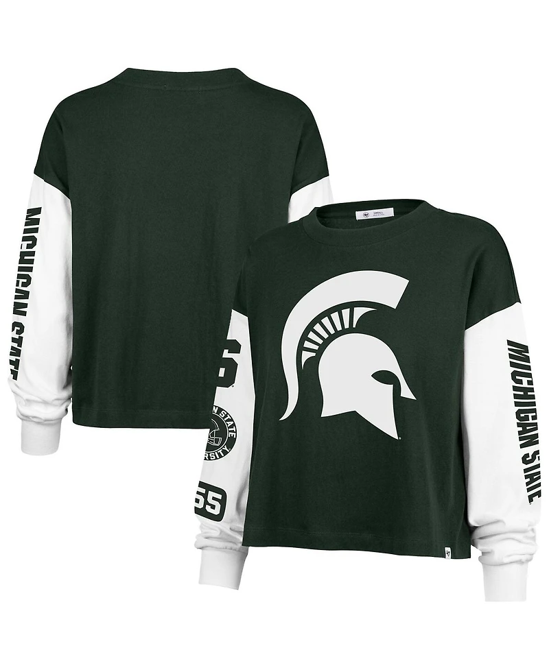 '47 Brand Women's Green Michigan State Spartans Sydney Long Sleeve T-Shirt