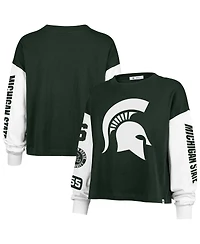'47 Brand Women's Green Michigan State Spartans Sydney Long Sleeve T-Shirt