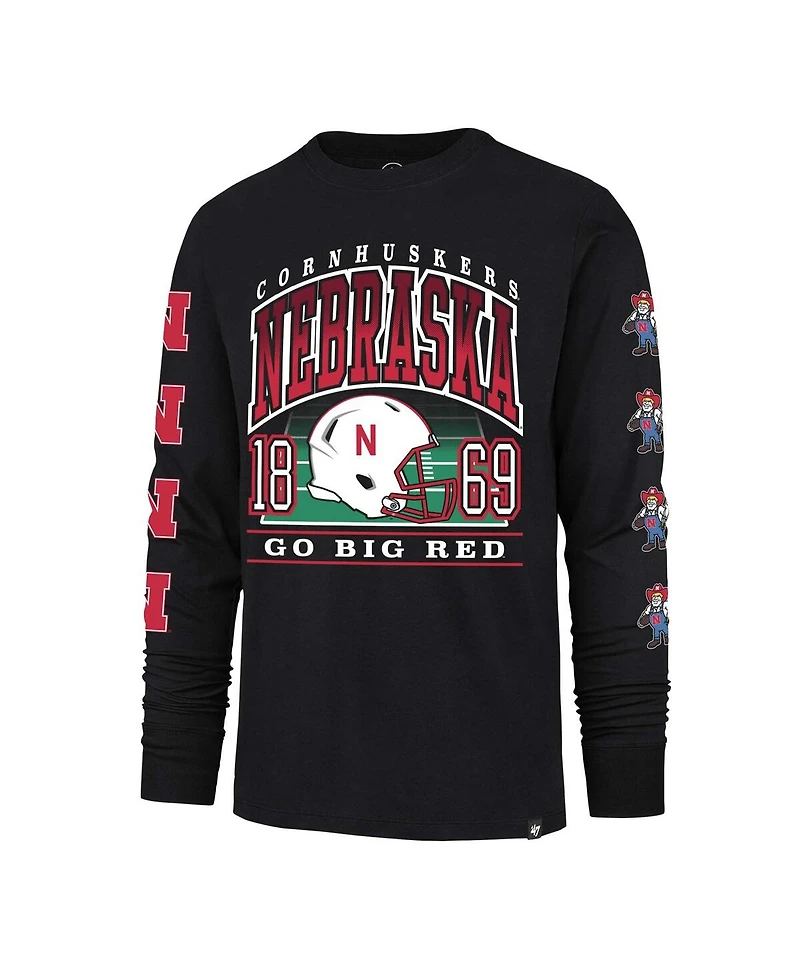 '47 Brand Men's Black Nebraska Huskers Go Big Long Sleeve T-Shirt