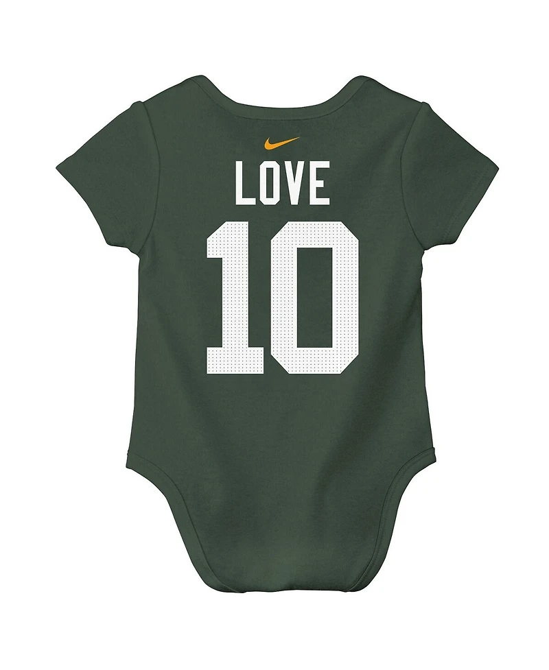 Nike Baby Boys and Girls Jordan Love Green Bay Packers Player Name Number Bodysuit