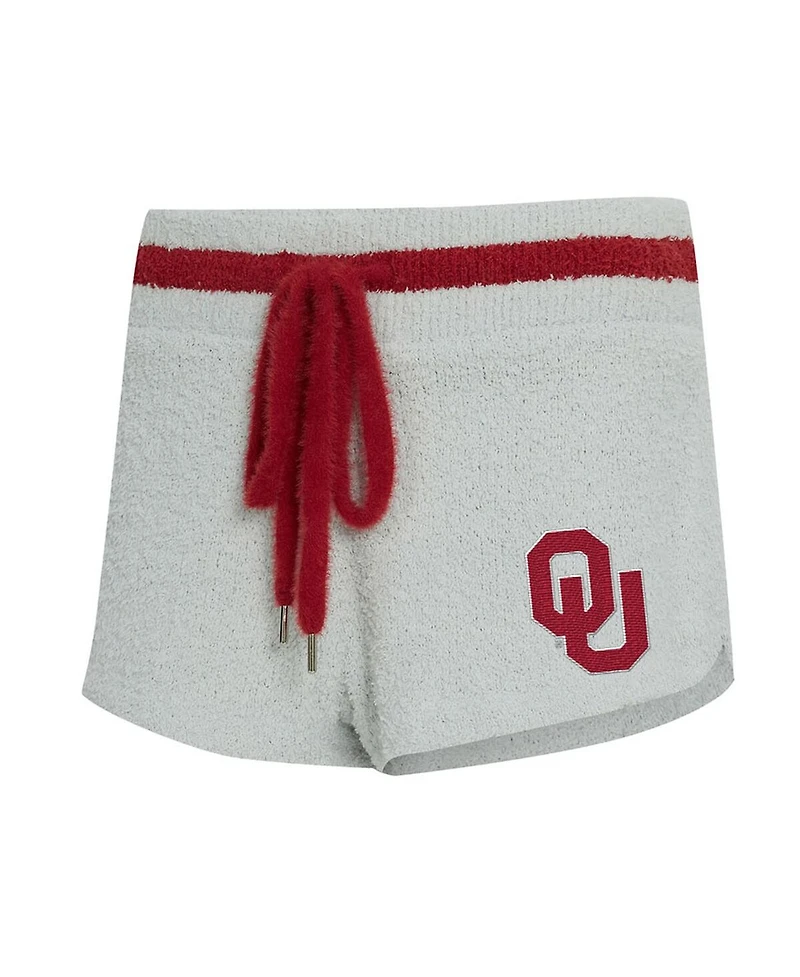 Concepts Sport Women's 2-Piece Gray/Crimson Oklahoma Sooners Whitley Long Sleeve Hoodie Top and Shorts Set