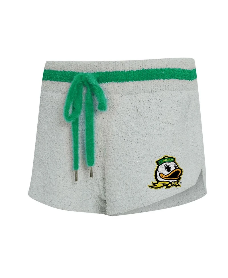 Concepts Sport Women's 2-Piece Gray/Green Oregon Ducks Whitley Long Sleeve Hoodie Top and Shorts Set