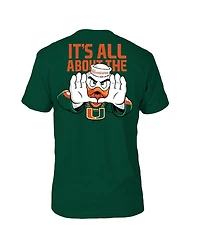 FloGrown Men's Green Miami Hurricanes Rally Mascot T-Shirt