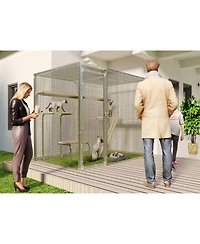 Streamdale Furniture Cat House Large Catio Cat Cage Shelter Enclosure Playpen 7.8 ft x4.9 ft