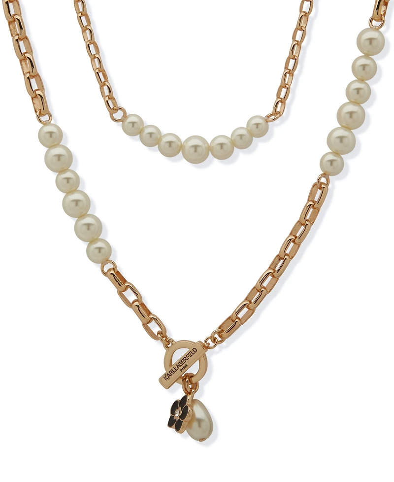 Karl Lagerfeld Paris Imitation Pearl Two In One Necklace