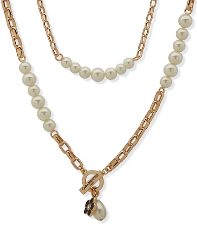 Karl Lagerfeld Paris Imitation Pearl Two In One Necklace