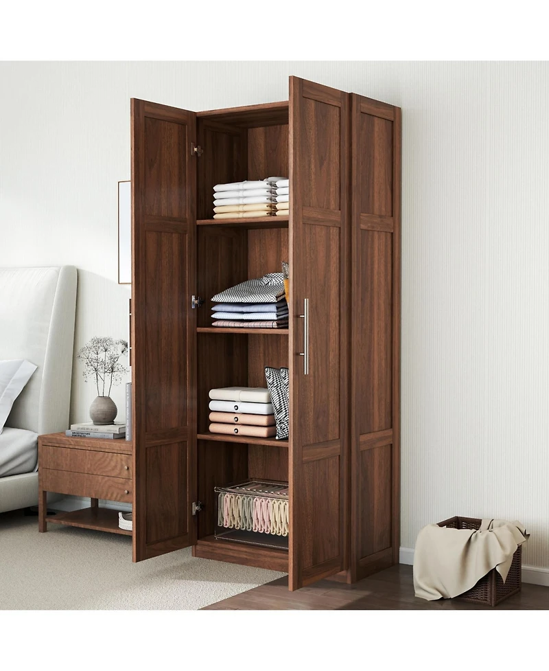 Streamdale Furniture 2-Door Wardrobe/Kitchen Cabinet with 4 Storage Spaces