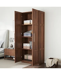 Streamdale Furniture 2-Door Wardrobe/Kitchen Cabinet with 4 Storage Spaces