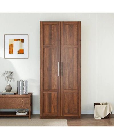 Streamdale Furniture 2-Door Wardrobe/Kitchen Cabinet with 4 Storage Spaces