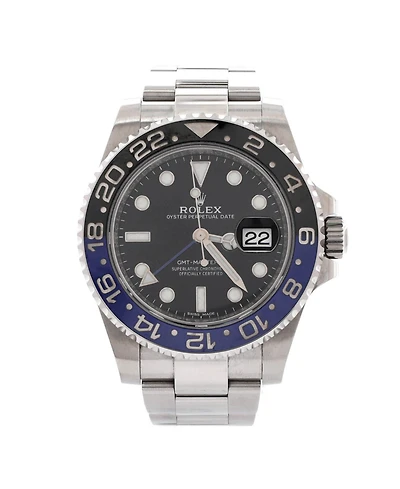 Pre-Owned Rolex Oyster Perpetual Date Gmt-Master Ii Batman Automatic Watch in Stainless Steel and Cerachrom 40mm