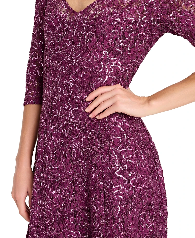 Tahari Asl Women's V-Neck Beaded Gown