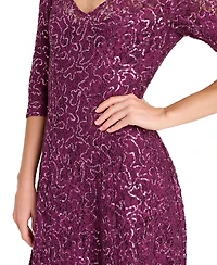 Tahari Asl Women's V-Neck Beaded Gown