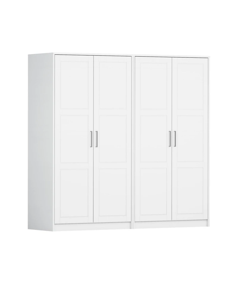 Palace Imports 100% Solid Wood Urban 4-Door Wardrobe with Raised Panel Doors