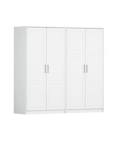Palace Imports 100% Solid Wood Urban 4-Door Wardrobe with Raised Panel Doors
