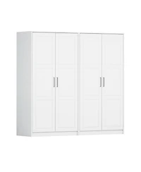 Palace Imports 100% Solid Wood Urban 4-Door Wardrobe with Raised Panel Doors