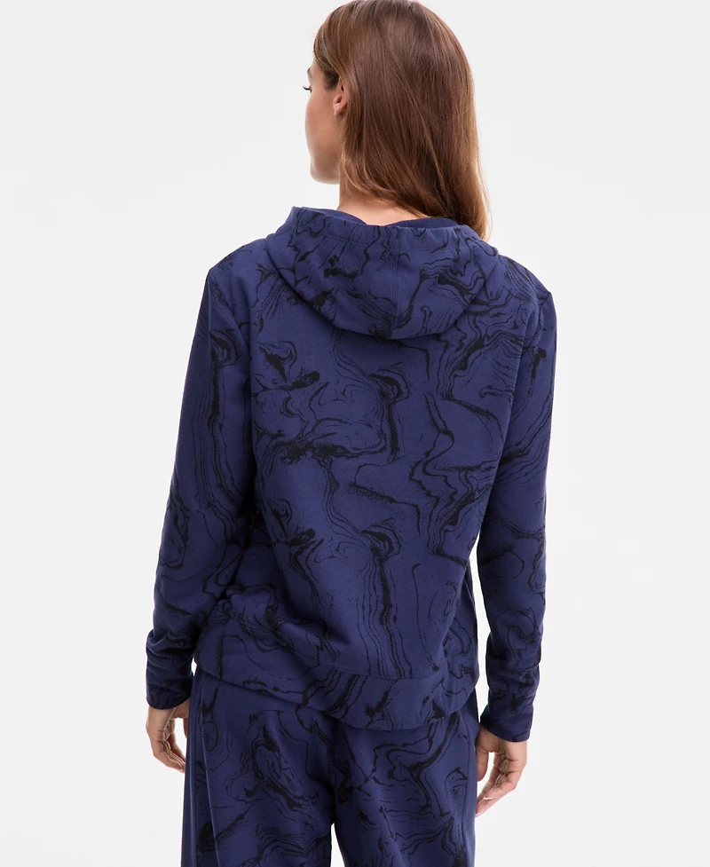 Id Ideology Women's Marbled Fleece Hoodie, Macy's Exclusive