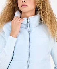Planet Gold Juniors' Reversible Sherpa Puffer Vest Jacket