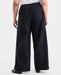 Style & Co Plus Pull-On Utility Wide-Leg Jeans, Macy's Exclusive