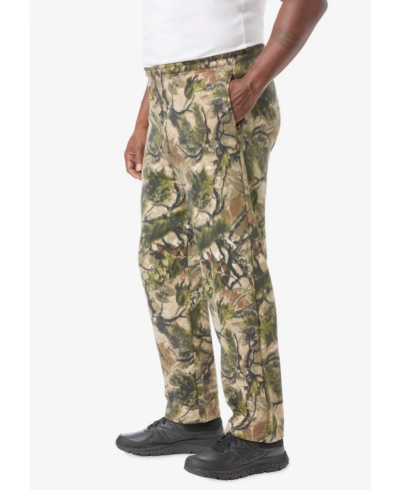 KingSize Big & Tall Fleece Open-Bottom Sweatpants