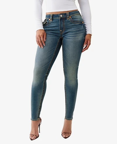 True Religion Women's Jennie Skinny Super T Flap Jeans